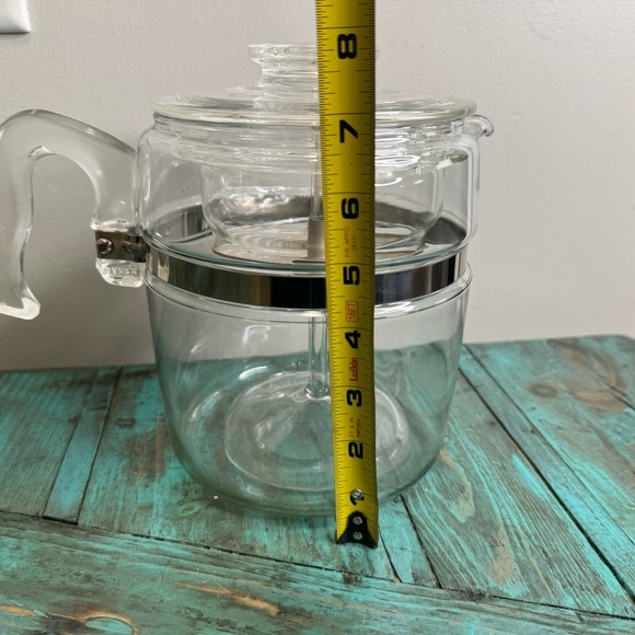 Pyrex Corning Flameware Glass Stovetop Percolator 9 Cup Coffee Pot Vintage - Picture 2 of 11